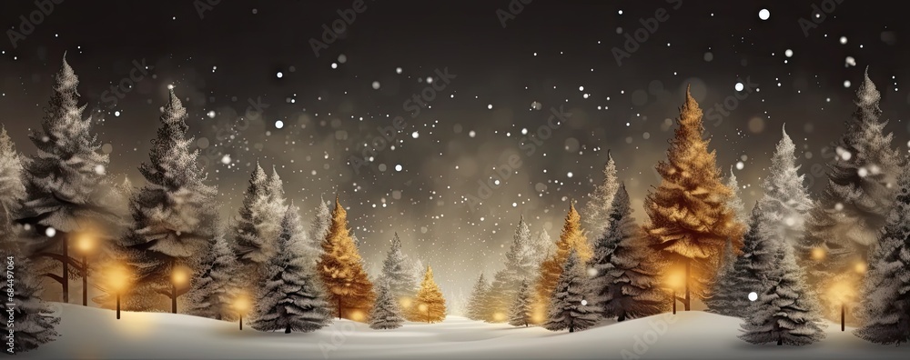 Winter wonderland. Majestic scene of snowfall blanketing pine forest creating serene and enchanting landscape under night sky perfect for holiday greetings christmas cards and seasonal celebrations Winter wonderland. Majestic scene of snowfall blanketing pine forest creating serene and enchanting landscape under night sky perfect for holiday greetings christmas cards and seasonal celebrations