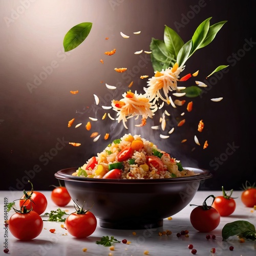 Fried rice  asian food cuisine  dynamic layout