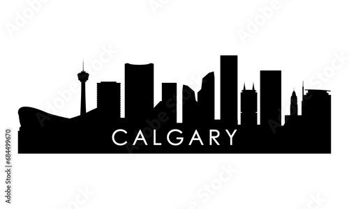 Calgary skyline silhouette. Black Calgary city design isolated on white background.