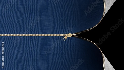 Zipper transition. Blue zip 4k.