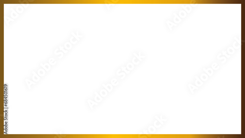 Rectangle gold frame design isolated on transparent background. Empty rectangle border oriental style.