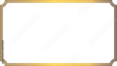 Luxury vintage golden frame isolated on transparent background. Gold border design for banner, card, invitation.