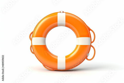 an orange life preserver isolated on white background