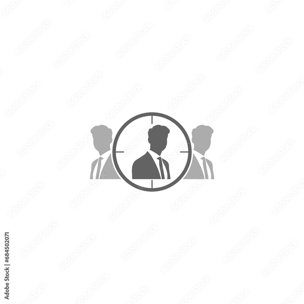 Target audience icon. Aim people symbol isolated on white background Target audience icon. Aim people symbol isolated on white background