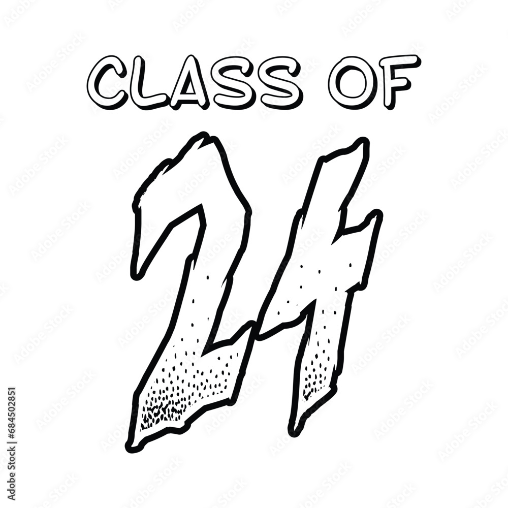 Class of 2024 design, College tshirt design printable text vector