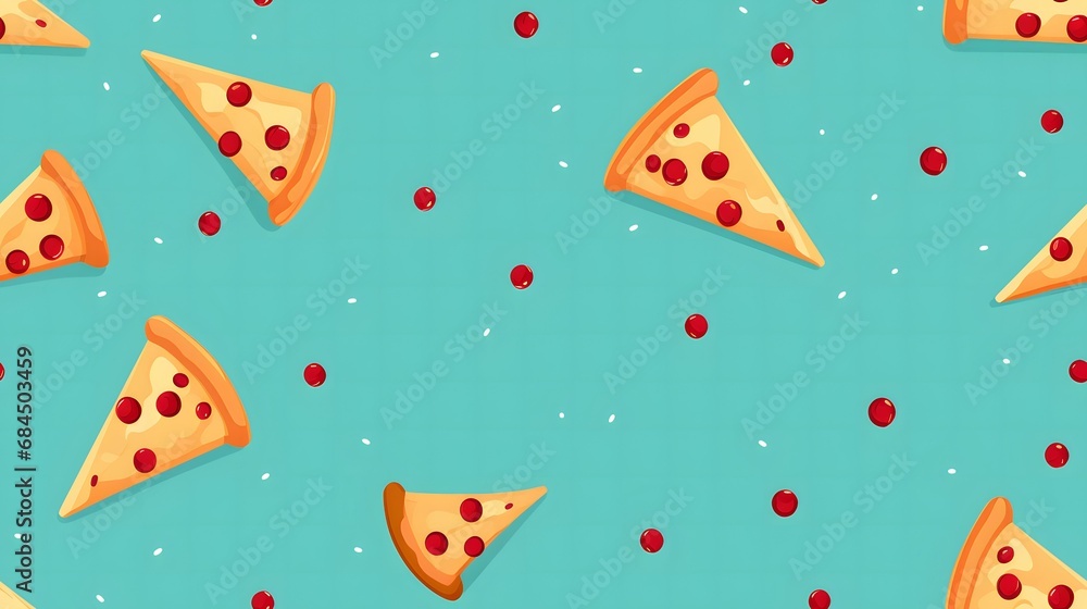pizza slice seamless pattern background. pizza slice seamless pattern background.