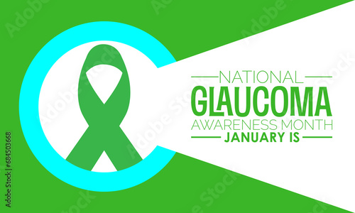 National Glaucoma Awareness Month vector template. Eye Health and Vision Care Concept with Glaucoma Testing and Awareness Campaign. background, banner, card, poster design.