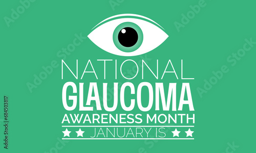 National Glaucoma Awareness Month vector template. Eye Health and Vision Care Concept with Glaucoma Testing and Awareness Campaign. background, banner, card, poster design.
