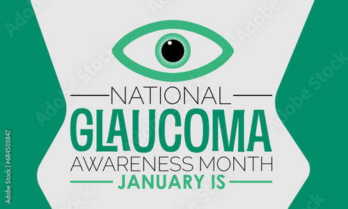 National Glaucoma Awareness Month vector template. Eye Health and Vision Care Concept with Glaucoma Testing and Awareness Campaign. background, banner, card, poster design.