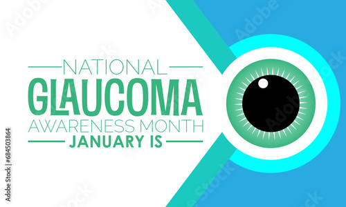 National Glaucoma Awareness Month vector template. Eye Health and Vision Care Concept with Glaucoma Testing and Awareness Campaign. background, banner, card, poster design.
