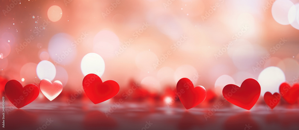 Valentine's Day concept. Abstract background with red heart shape bokeh Valentine's Day concept. Abstract background with red heart shape bokeh
