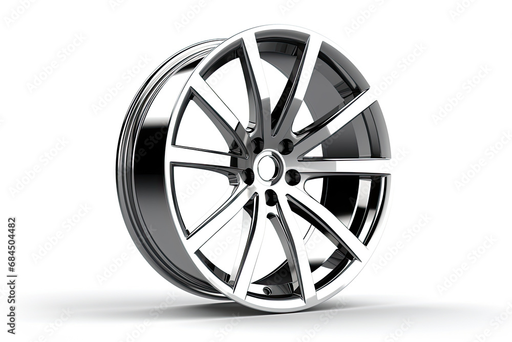 racing silver car wheel isolated on white background racing silver car wheel isolated on white background