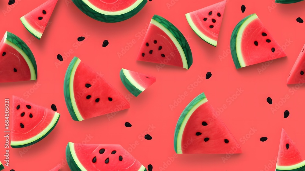 watermelon slices seamless pattern background. watermelon slices seamless pattern background.