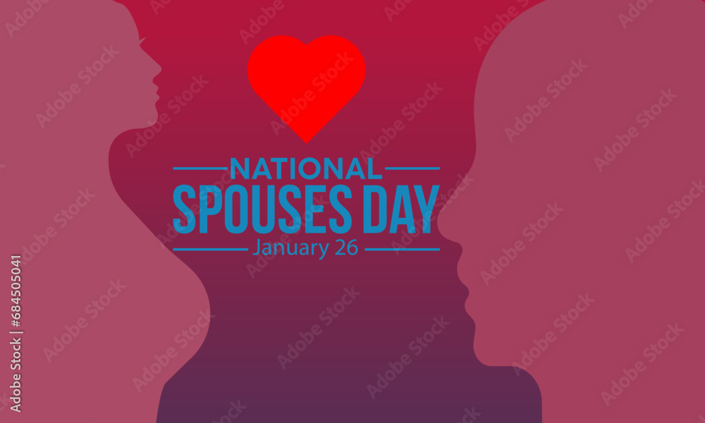 National Spouses Day vector template. Celebrating Love and Togetherness with Couple's Romance and Appreciation Illustration. background, banner, card, poster design.