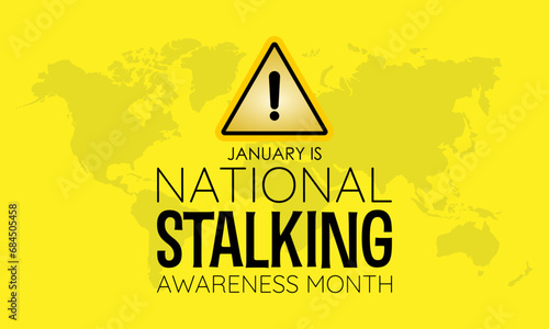 National Stalking Awareness Month vector template. Raising Awareness and Promoting Safety with Stalking Prevention and Support Graphics. background, banner, card, poster design.