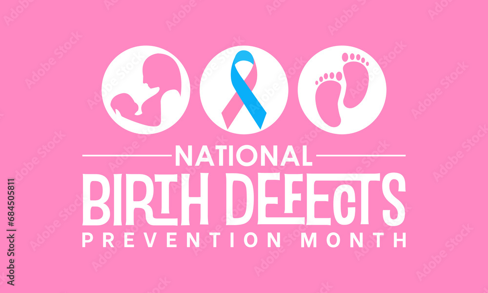 Fototapeta premium National Birth Defects Prevention Month vector template. Raising Awareness and Supporting Healthy Pregnancies with Birth Defect Prevention Graphics. background, banner, card, poster design.