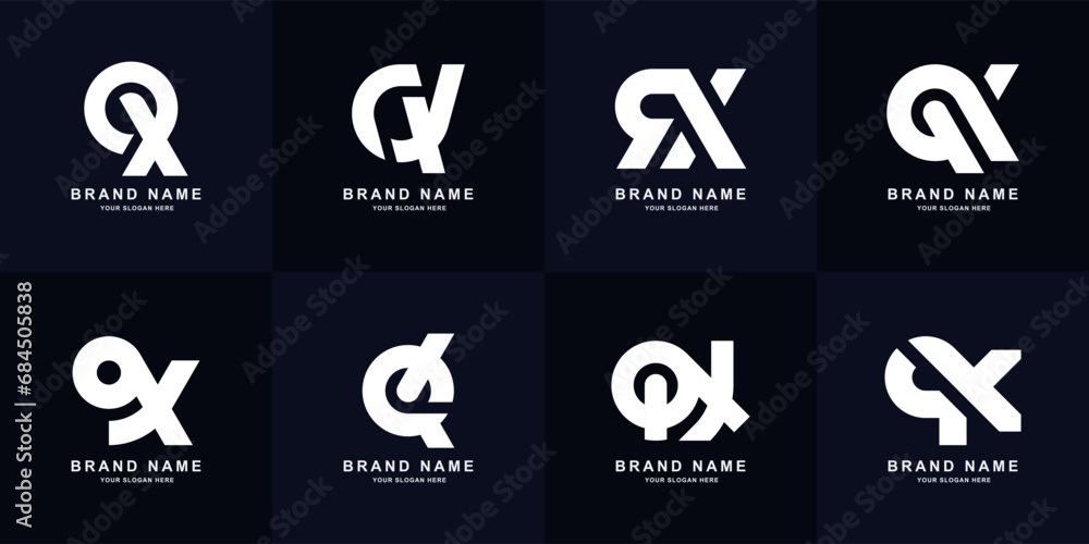 Collection letter QX or XQ monogram logo design