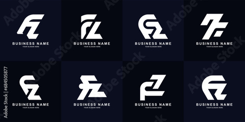 Collection letter FZ or ZF monogram logo design