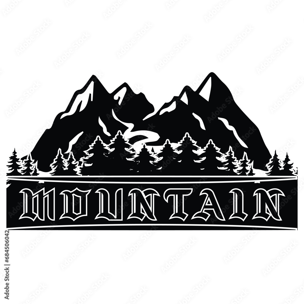 mountain t-shirt design.