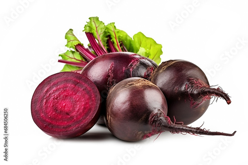 Fresh beets isolated on white background