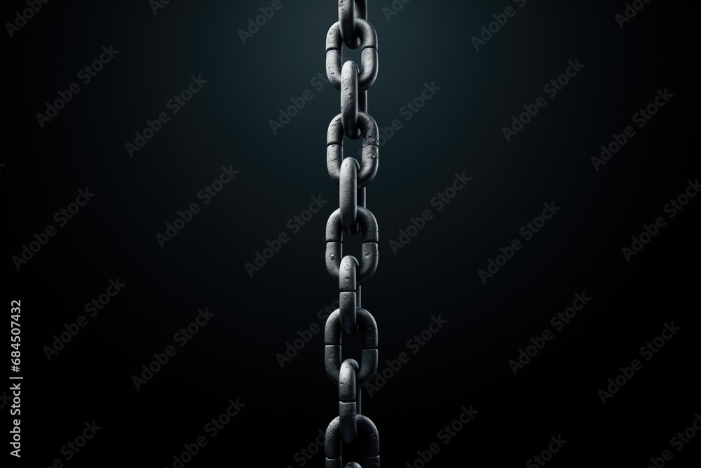 Metal chain, hanging. Ready to secure and suspend. Strong, sturdy metal chain. Metal chain, hanging. Ready to secure and suspend. Strong, sturdy metal chain.