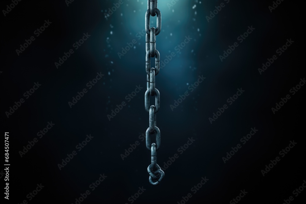 Metal chain, hanging. Ready to secure and suspend. Strong, sturdy metal chain. Metal chain, hanging. Ready to secure and suspend. Strong, sturdy metal chain.
