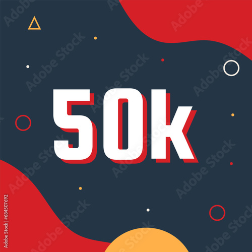 50k followers abstract background with geometric shapes