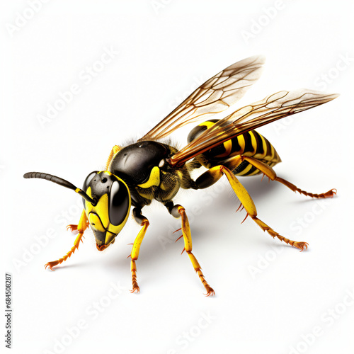 Wasp insect isolated on white background