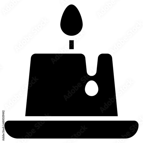 Candle icon with glyph style and pixel perfect base. Suitable for website design, logo, app and UI. Based on the size of the icon in general, so it can be reduced.