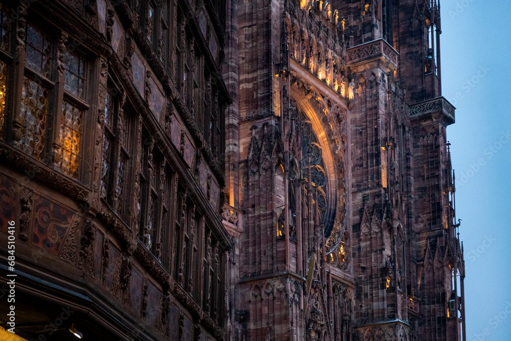 Illumination Noël Strasbourg - cathédrale