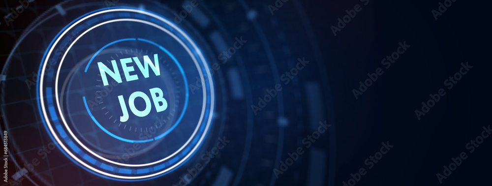 Business, Technology, Internet and network concept. New Job. 3d illustration Business, Technology, Internet and network concept. New Job. 3d illustration