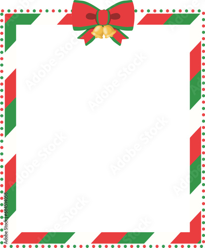 Christmas pattern ribbon frame frame with bells