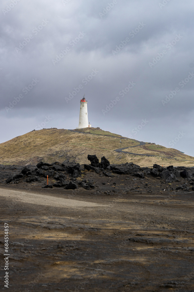 Lighthouse Reykjanesviti on the Reykjanes peninsula on iceland