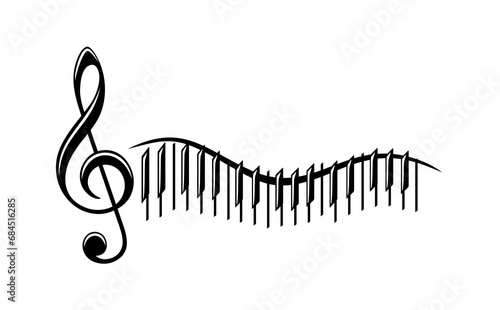 The treble clef symbol with piano.