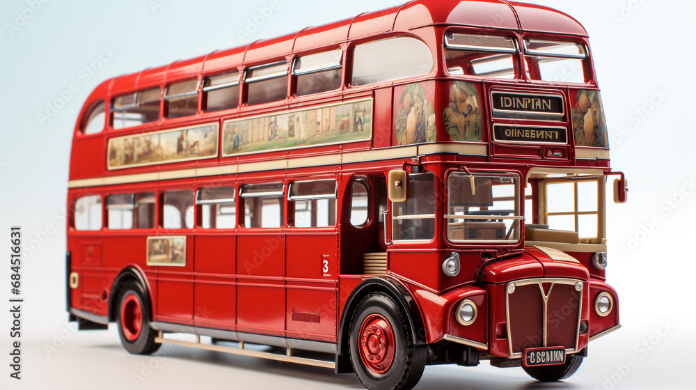 3d realistic double-decker bus