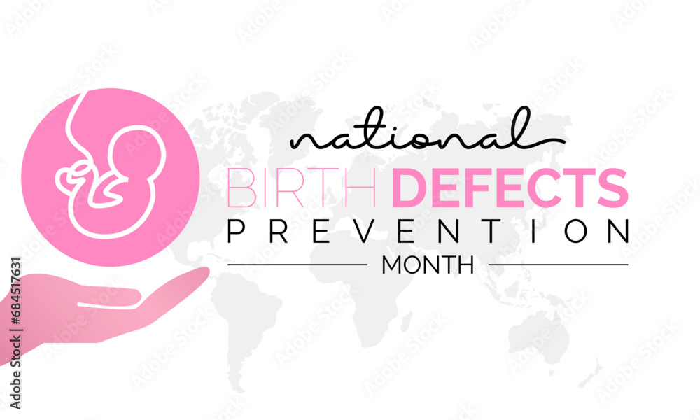 National Birth Defects Prevention Month vector template. Raising ...