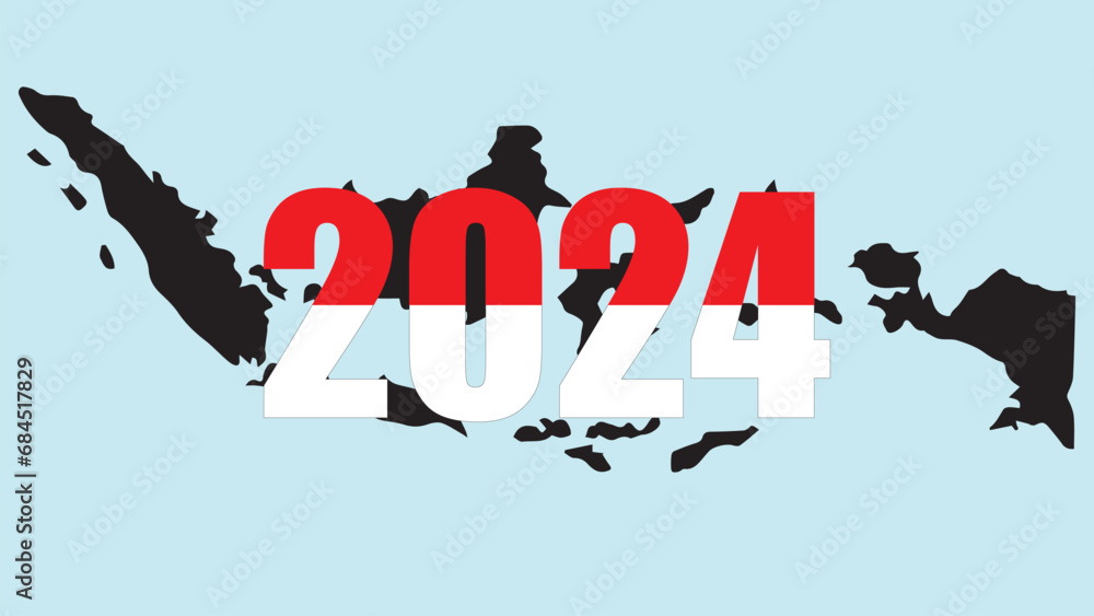 Happy New Year 2024 background ,graphic design element. minimalist