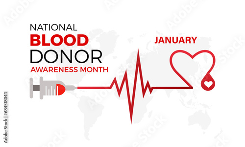 National Blood Donor Month vector template. Saving Lives with Blood Donation and Medical Support Illustration. background, banner, card, poster design.