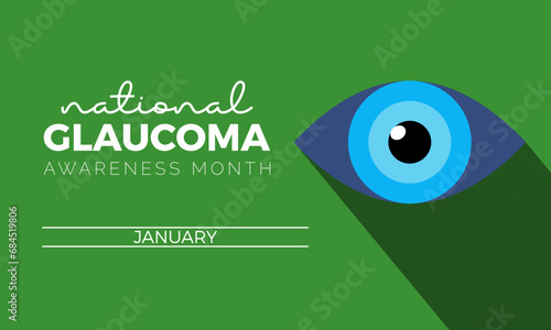 National Glaucoma Awareness Month vector template. Eye Health and Vision Care Concept with Glaucoma Testing and Awareness Campaign. background, banner, card, poster design.