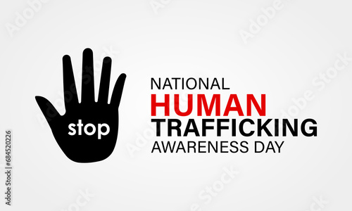 National Human Trafficking Awareness Day vector template. Shining a Light on Human Trafficking Prevention and Support with Awareness . background, banner, card, poster design. © Rana