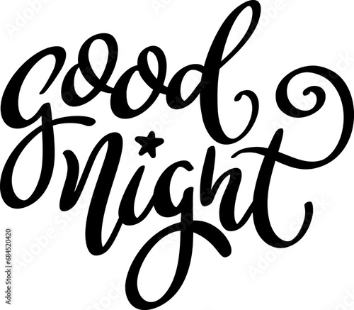 Good night. Lettering phrase isolated on white background