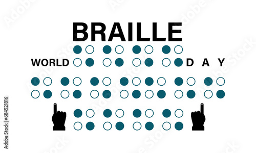 World Braille Day vector template. Celebrating Braille Literacy and Inclusion with Tactile Reading and Accessibility . background, banner, card, poster design.