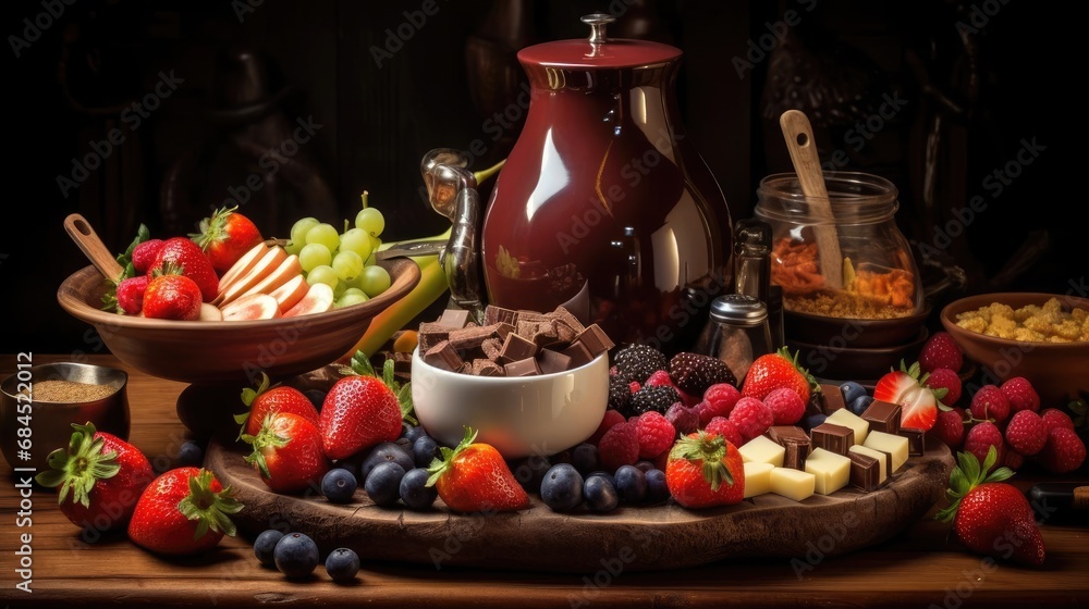Dream dessert with chocolate and berries