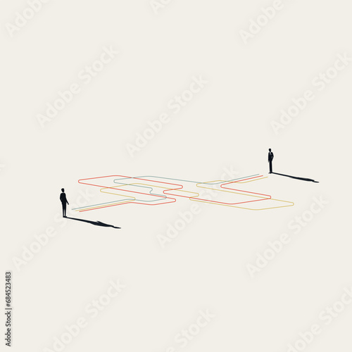 Business communication issues minimal illustration. Symbol of misunderstanding, conflict. Vector concept.