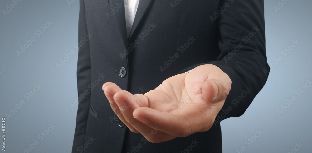 Obraz premium Open palm hand gesture empty