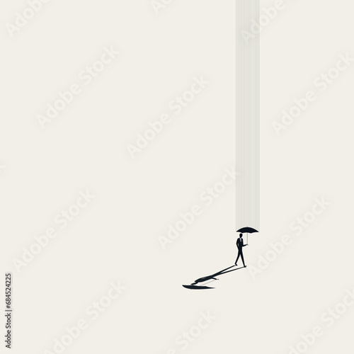 Business insurance minimal illustration. Symbol of protection, support, security and safety. Vector concept.