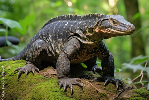 Giant Indonesian varanus  Varanus komodoensis  in the wild