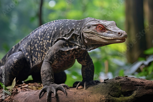 Giant Indonesian varanus  Varanus komodoensis  in the wild