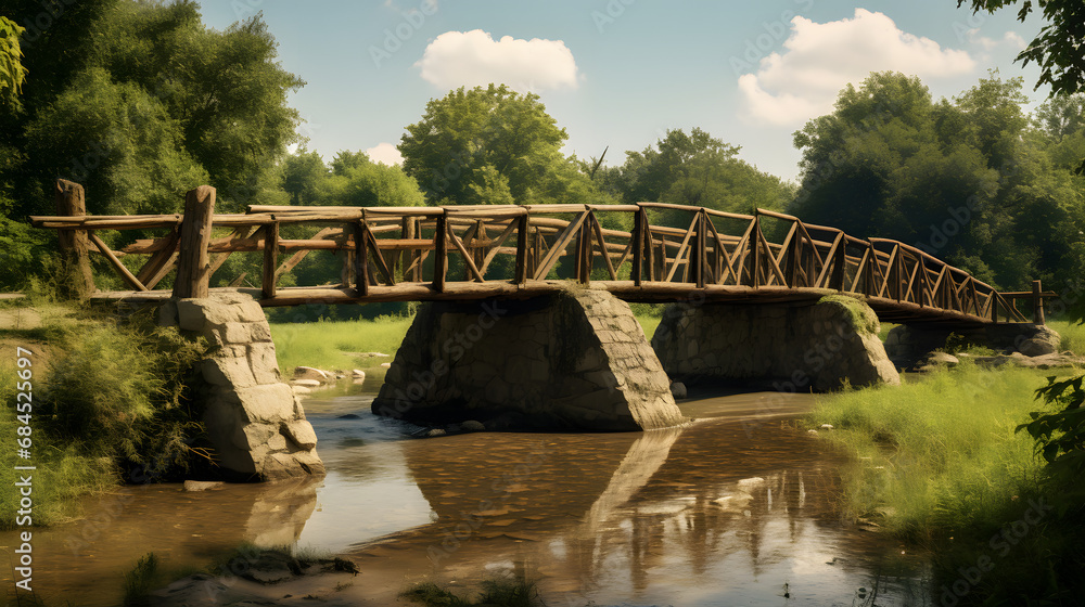 Fototapeta premium Rakotz bridge in Kromlau. generative ai.