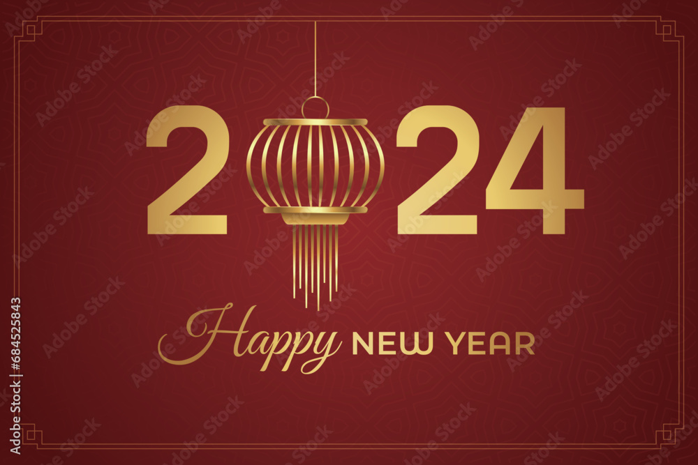Fototapeta premium Chinese New Year festival celebration, Happy New Year background decorative elements collection.